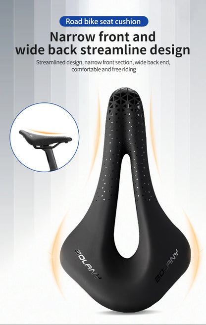 BOLANY Bicycle Saddle PU Leather Ultralight Breathable Comfortable Saddle MTB Bike Seat For Bicycle Accessories