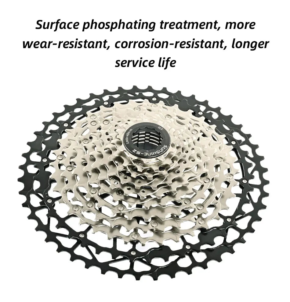 SUNSHINE Ultralight Bicycle Cassette Freewheel Carbon Steel Material 9/10/11/12/13 Speed HG Structure Sprocket for Mountain Bike