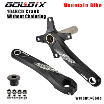GOLDIX MTB Kurbelgarnitur 104BCD – 10/11/12-fach | BSA BB68 inkl. | 170/175mm | 668g | Aluminum