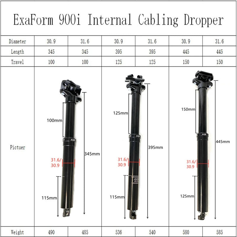 KS Exa Form 900i Dropper MTB Seatpost Hydraulic Adjustable Height Mountain Bike Cable Remote Hand Control 30.9 31.6mm Seat Tube